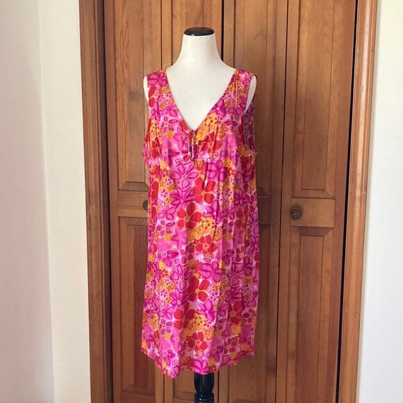 Expressions Bright Floral Sleeveless Dress, Size 22W - Picture 1 of 11